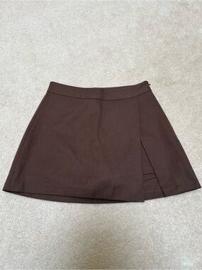 Oak + Fort Classic Brown A-Line Mini Skort
